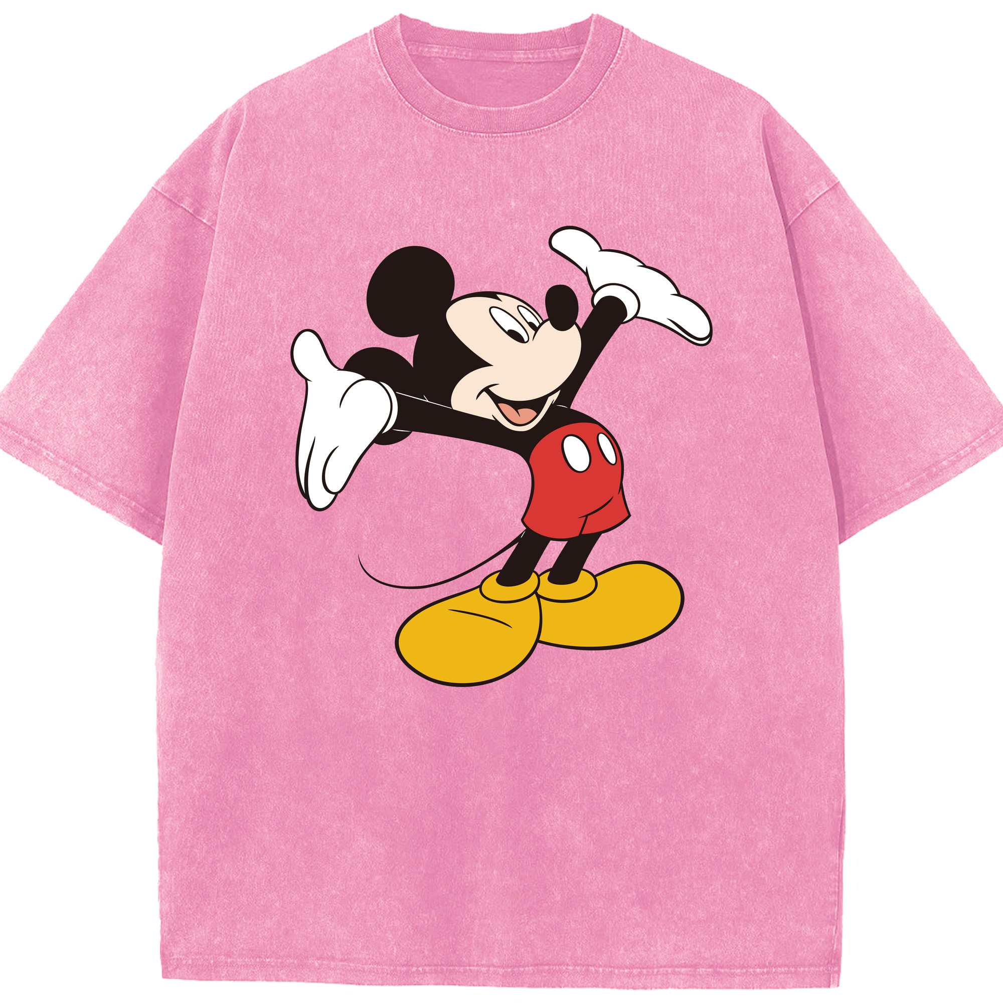 （画像用） ミッキーマウス Mickey Mouse 綿100% ヴィンテージ風 半袖Tシャツ（フロントプリント）